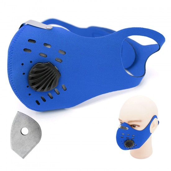 Adults Mouth Mask with Double Valves Active Carbon Filter Adjustable Safety Mask Reusable Breathing Valve Mask for Running Cycling Camping Traveling Adults Mouth Mask with Double Valves Active Carbon Filter Adjustable Safety Mask Reusable Breathing Valve Mask for Running Cycling Camping Traveling