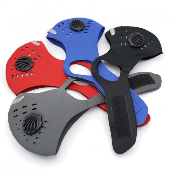 Adults Mouth Mask with Double Valves Active Carbon Filter Adjustable Safety Mask Reusable Breathing Valve Mask for Running Cycling Camping Traveling Adults Mouth Mask with Double Valves Active Carbon Filter Adjustable Safety Mask Reusable Breathing Valve Mask for Running Cycling Camping Traveling