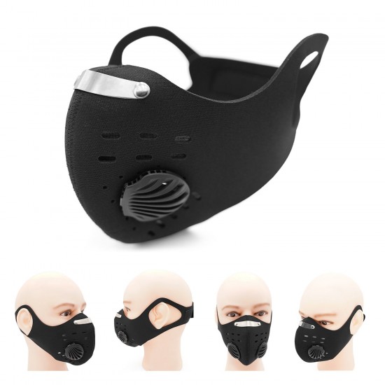Adults Mouth Mask with Double Valves Active Carbon Filter Adjustable Safety Mask Reusable Breathing Valve Mask for Running Cycling Camping Traveling Adults Mouth Mask with Double Valves Active Carbon Filter Adjustable Safety Mask Reusable Breathing Valve Mask for Running Cycling Camping Traveling