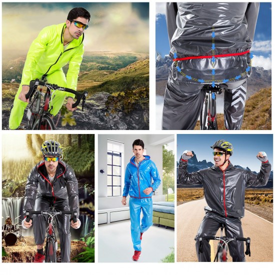 Cycling Raincoat with Hood for Men Women Waterproof Windproof Jacket / Pants / Jacket&Pants Reflective Rain Suits for Hiking Running Travel Bicycle Outdoor Cycling Raincoat with Hood for Men Women Waterproof Windproof Jacket / Pants / Jacket&Pants Reflective Rain Suits for Hiking Running Travel Bicycle Outdoor