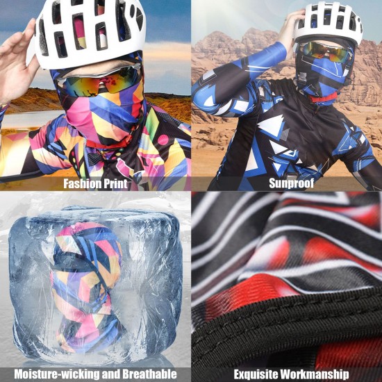 Cycling Helmet Liner Neck Gaiter Breathable Sunproof Balaclava Print Stretchy Running Cycling Beanie Cap With Face Cover Cycling Helmet Liner Neck Gaiter Breathable Sunproof Balaclava Print Stretchy Running Cycling Beanie Cap With Face Cover