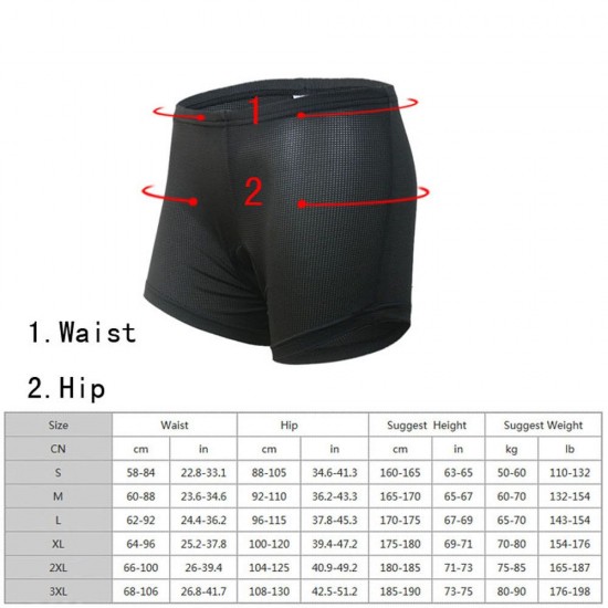 Arsuxeo Cycling Riding Underwear Shorts Pants Breathable Comfortable Padded Briefs Unisex Arsuxeo Cycling Riding Underwear Shorts Pants Breathable Comfortable Padded Briefs Unisex