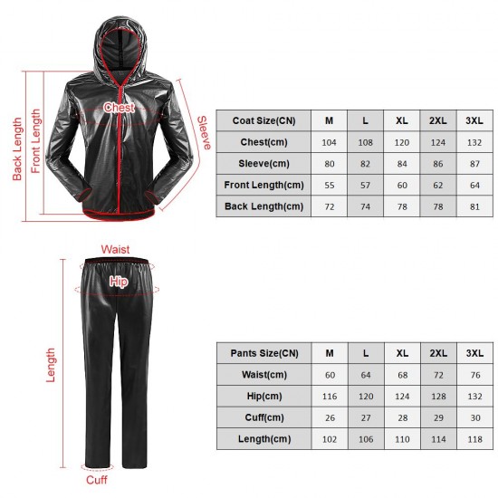 Waterproof Raincoat Pants Set Women Men Reflective Waterproof Hooded Suit for Cycling Riding Camping Waterproof Raincoat Pants Set Women Men Reflective Waterproof Hooded Suit for Cycling Riding Camping
