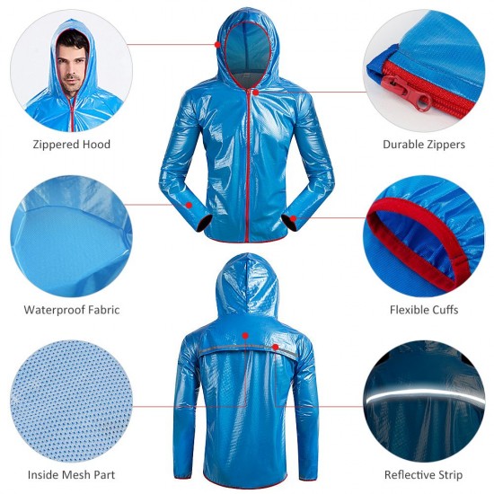 Waterproof Raincoat Pants Set Women Men Reflective Waterproof Hooded Suit for Cycling Riding Camping Waterproof Raincoat Pants Set Women Men Reflective Waterproof Hooded Suit for Cycling Riding Camping