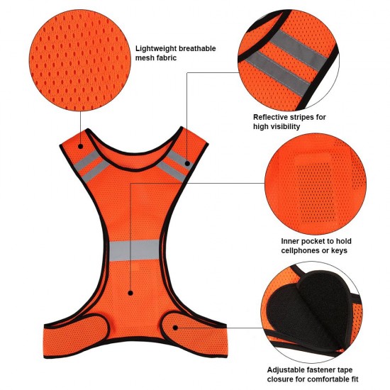 Lightweight Breathable Mesh Reflective Vest High Visibility Safety Vest Gear for Running Walking Cycling Jogging Lightweight Breathable Mesh Reflective Vest High Visibility Safety Vest Gear for Running Walking Cycling Jogging