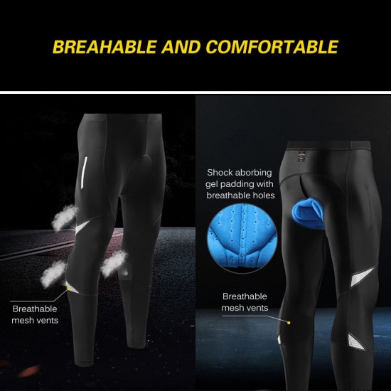 Men's Reflective Bicycle Pants Gel Padded Cycling Tights Leggings Outdoor Riding Bike Pants Men's Reflective Bicycle Pants Gel Padded Cycling Tights Leggings Outdoor Riding Bike Pants