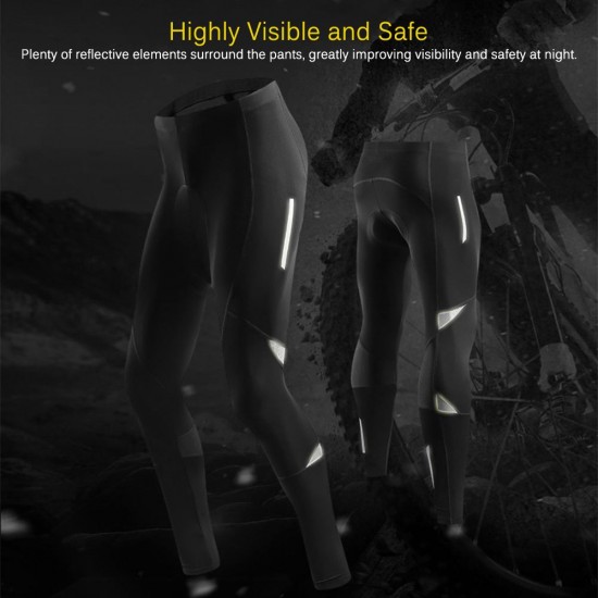 Men's Reflective Bicycle Pants Gel Padded Cycling Tights Leggings Outdoor Riding Bike Pants Men's Reflective Bicycle Pants Gel Padded Cycling Tights Leggings Outdoor Riding Bike Pants
